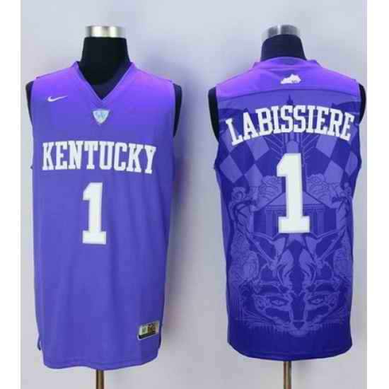 Wildcats #1 Skal Labissiere Blue Basketball Stitched NCAA Jersey